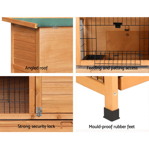 i.Pet Rabbit Hutch Wooden Cage Pet hutch Chicken Coop 91.5cm x 46cm x 116.5cm