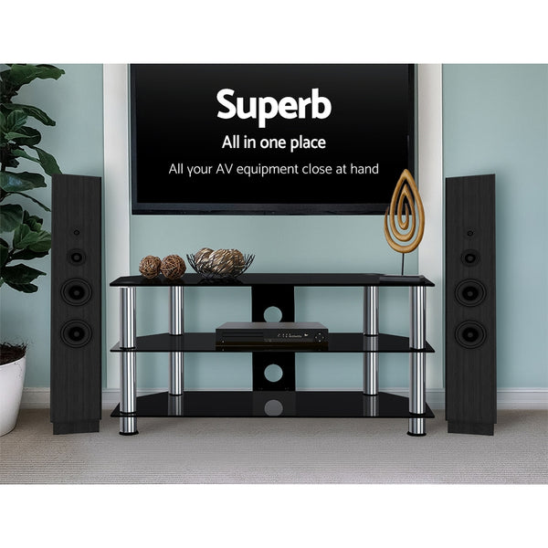Artiss TV Stand Entertainment Unit Media Cabinet Temptered Glass 3 Tiers
