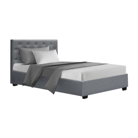 Artiss Bed Frame King Single Size Gas Lift Grey VILA