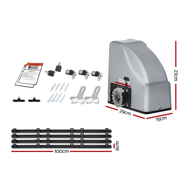 Lockmaster Automatic Sliding Gate Opener Kit 4M 800KG