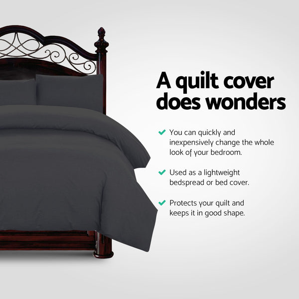 Giselle Bedding Quilt Cover Set Classic Black Super King