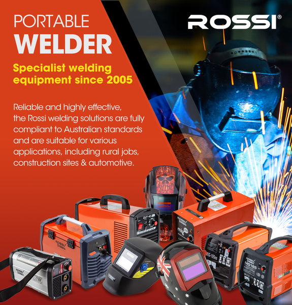 ROSSI 220A MIG Welder Inverter TIG Gasless Portable Welding Machine MMA ARC 15A Plug