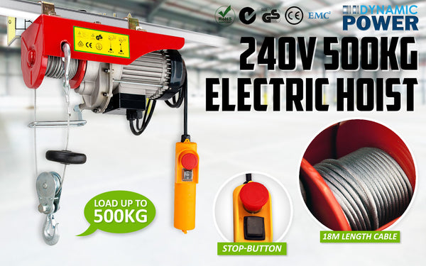 Electric Hoist Remote Chain Lift 240V 1020w 250/500KG