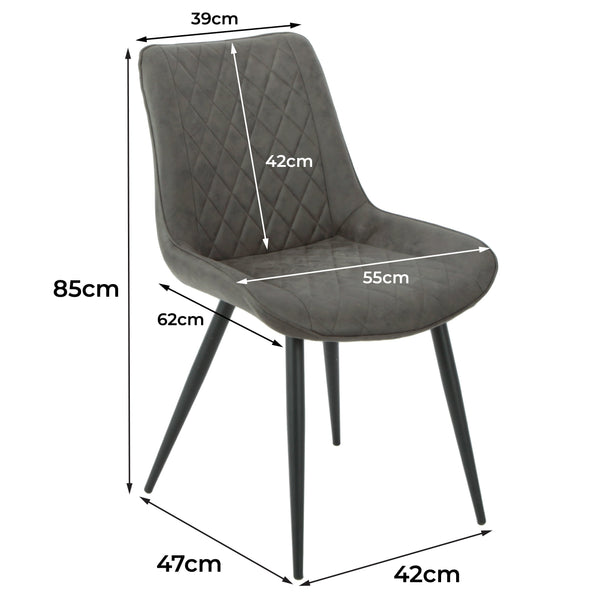 Tyler Fabric Chair (Set of 2) - Grey