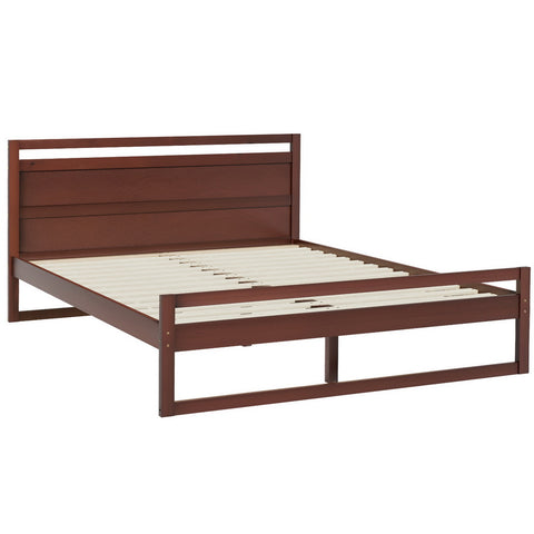 Artiss Bed Frame Double Size Wooden Walnut WITTON