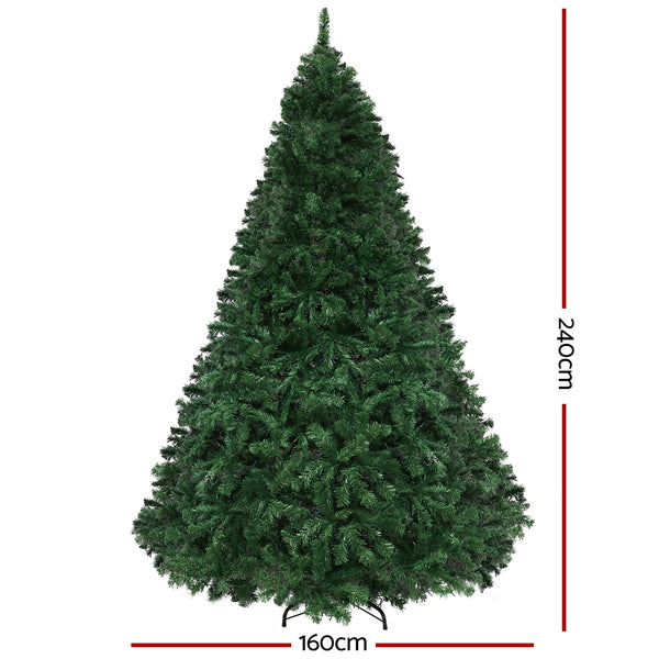 Jingle Jollys Christmas Tree 2.4M Xmas Tree Decoration 8 Light Mode Multi Colour