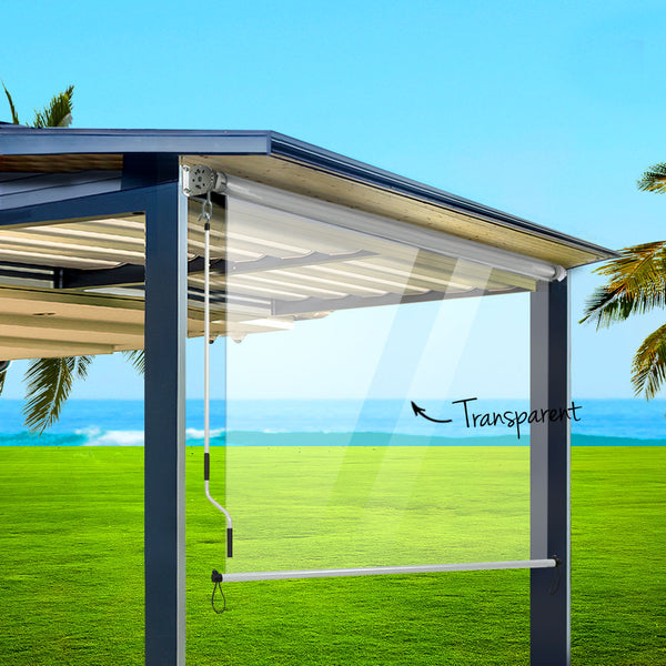 Instahut Outdoor Blind Roll Down Awning Canopy Shade Retractable Window 1.2X2.4M