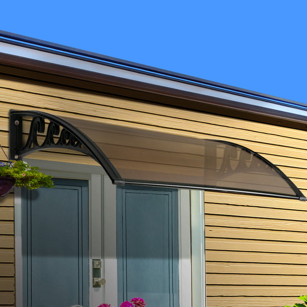 Instahut Window Door Awning Outdoor Canopy Patio Sun Shade 1mx1.5m DIY Brown