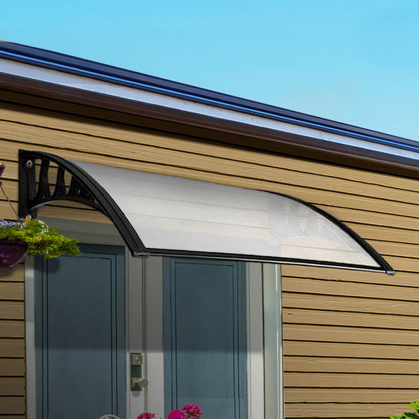 Instahut Window Door Awning Door Canopy Patio UV Sun Shield Transparent 1mx4m DIY