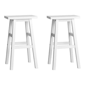 Artiss Set of 2 Beech Wood Bar Stools - White