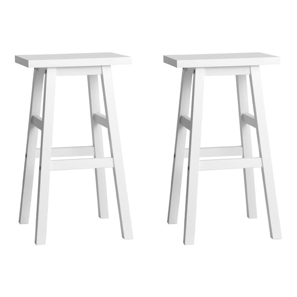 Artiss Set of 2 Beech Wood Bar Stools - White