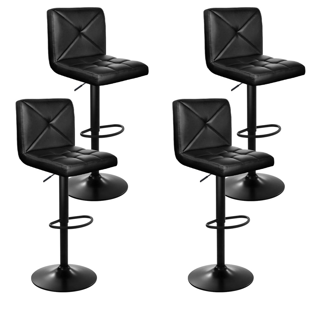 Artiss Set of 4 Bar Stools PU Leather Criss Cross Style - Black