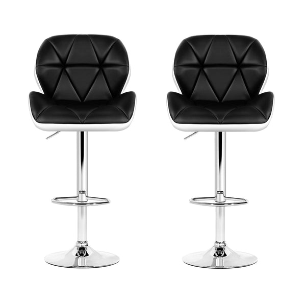 Artiss Set of 2 Kitchen Bar Stools - White, Black and Chrome