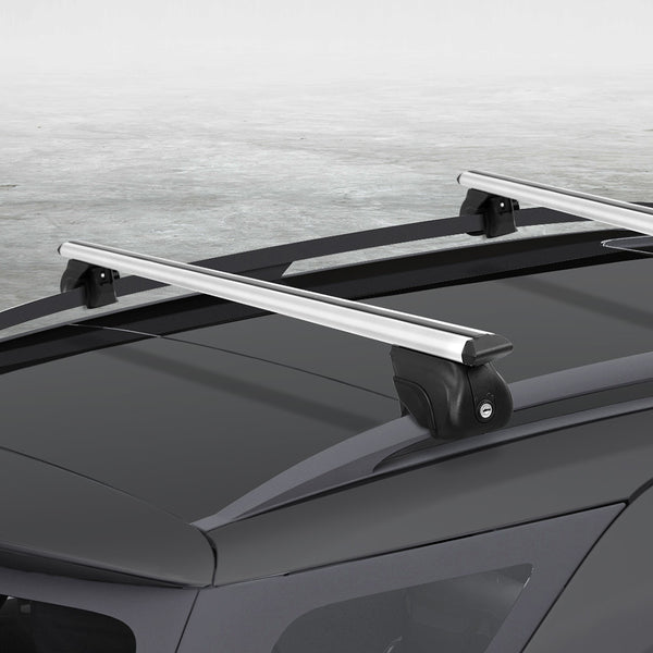 Universal Car Roof Rack Cross Bars Aluminium Adjustable 111cm Silver Upgraded