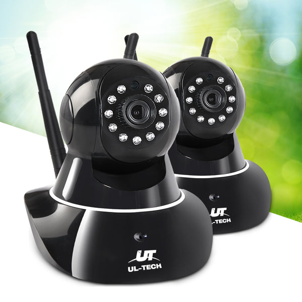 UL Tech Set of 2 1080P Wireless IP Cameras - Black