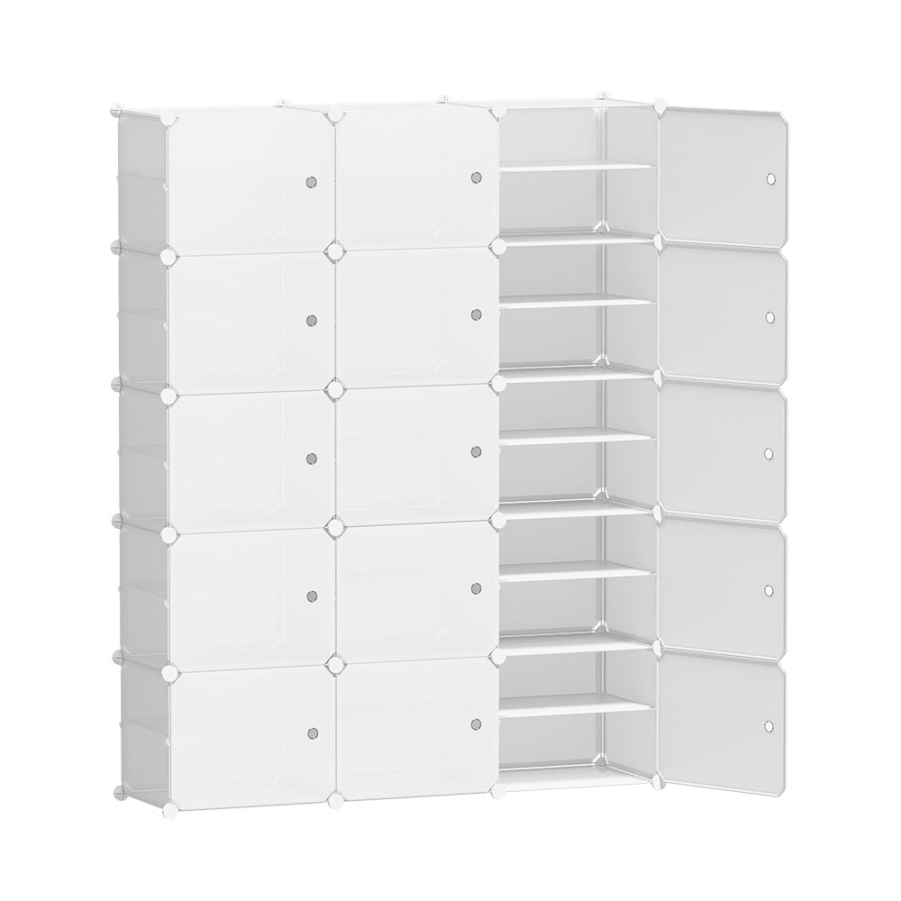 Artiss Shoe Cabinet DIY Shoe Box White Cube Portable Organiser Storage Stand