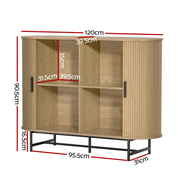 Artiss Buffet Sideboard Cupboard Cabinet Sliding Doors Pantry Storage Oak PIIA
