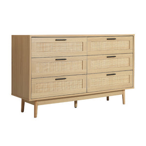 Artiss 6 Chest of Drawers Rattan Tallboy Cabinet Bedroom Clothes Stora –
