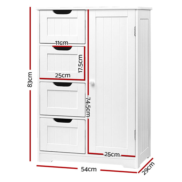 Artiss Bathroom Tallboy Storage Cabinet - White