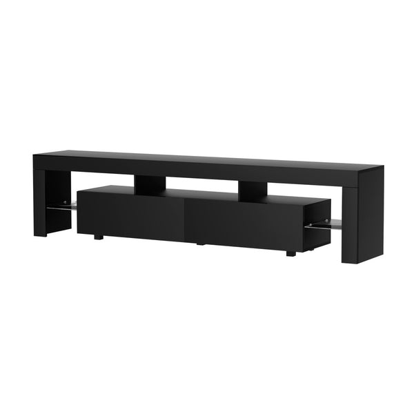 Artiss TV Cabinet Entertainment Unit Stand RGB LED Gloss Furniture 200cm Black