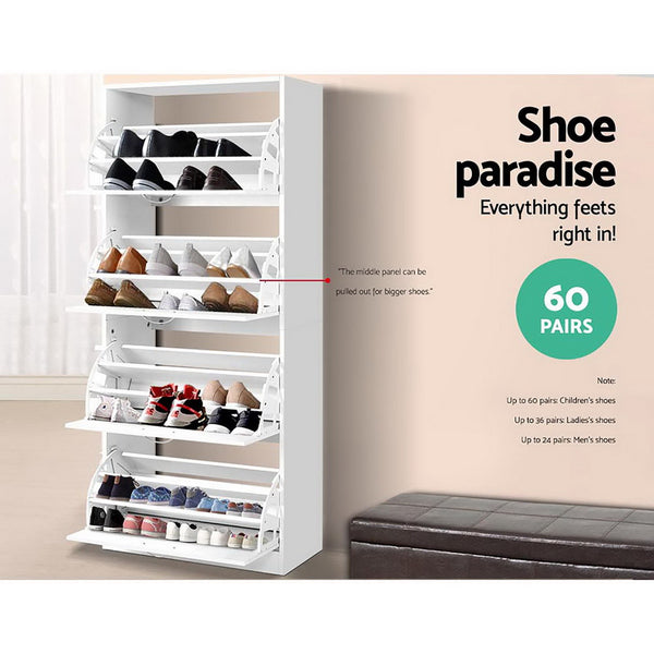 Artiss 60 Pairs Shoe Cabinet Shoes Rack Storage Organiser Shelf Cupboard Drawer