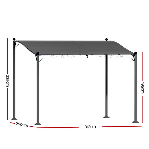 Instahut Gazebo Marquee 3m Outdoor Event Wedding Tent Camping Party Shade Iron Art Canopy Grey