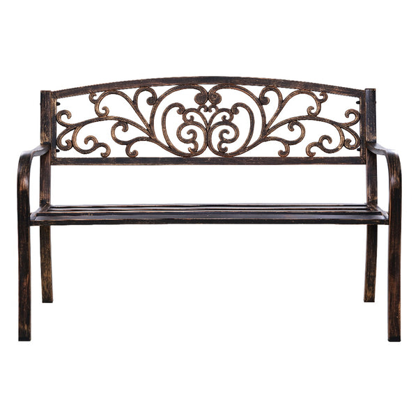 Gardeon Cast Iron Garden Bench - Bronze