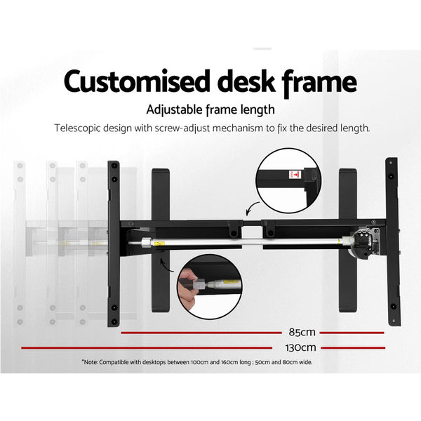 Artiss Standing Desk Frame Only Motorised Black