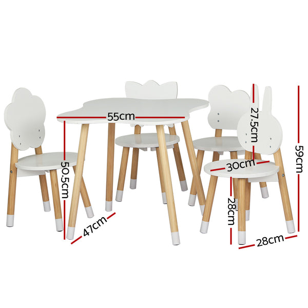 Keezi 5 Piece Kids Table and Chairs Set Children Activity Study Play Desk