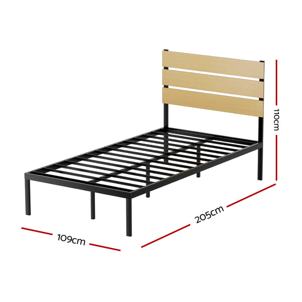 Artiss Bed Frame King Single Size Metal Base Mattress Platform Foundation PAULA