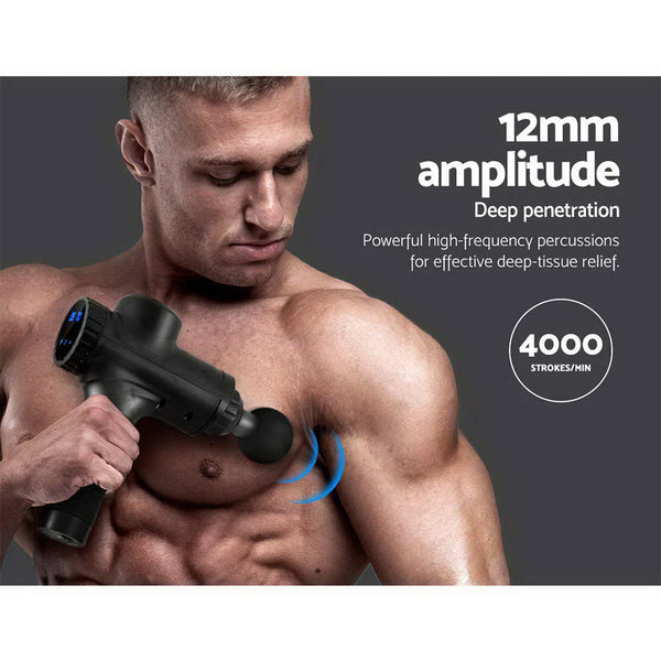 Massage Gun Electric Massager Vibration 6 Heads Muscle Therapy Percussion Tissue