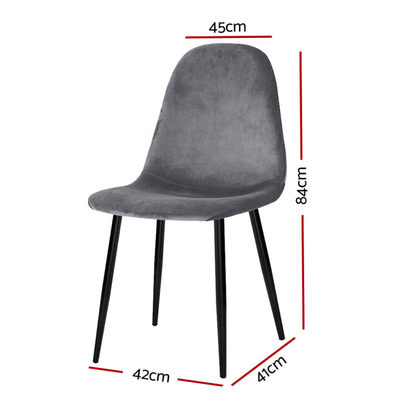 4 X Artiss Dining Chairs Dark Grey