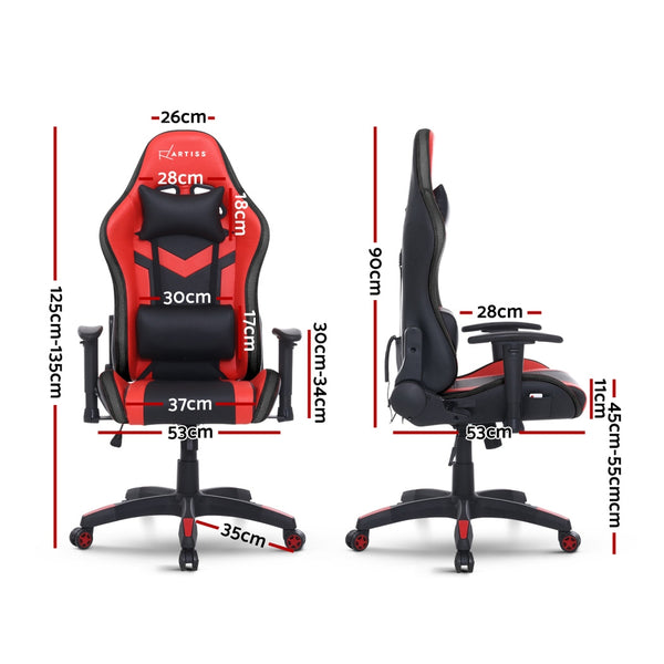 Artiss Gaming Office Chair RGB LED Lights Computer Desk Chair Home Work Chairs