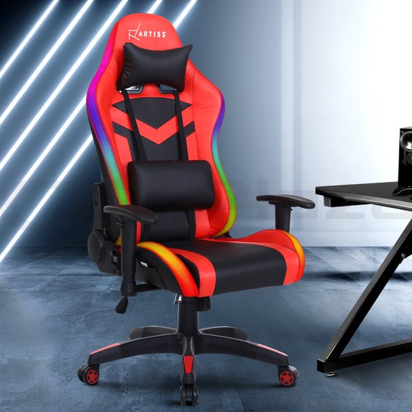 Artiss Gaming Office Chair RGB LED Lights Computer Desk Chair Home Work Chairs