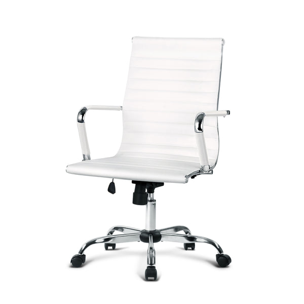 Artiss Gaming Office Chair Computer Desk Chairs Home Work Study White Mid Back