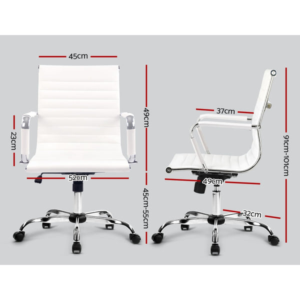 Artiss Gaming Office Chair Computer Desk Chairs Home Work Study White Mid Back