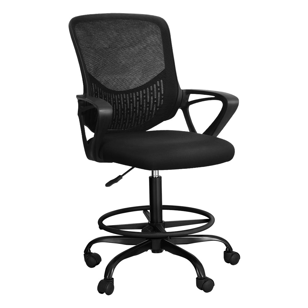 Artiss Office Chair Drafting Stool Computer Standing Desk Mesh Chairs Black