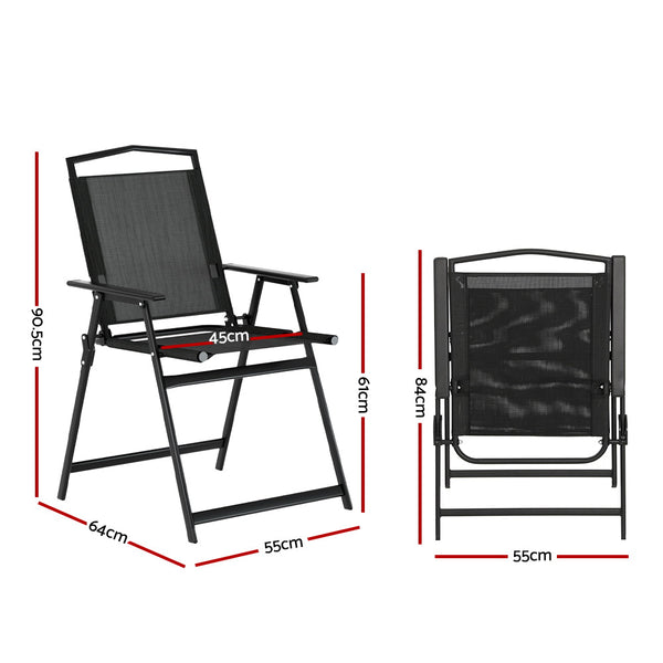 Gardeon Outdoor Chairs Portable Folding Camping Chair Steel Patio Furniture