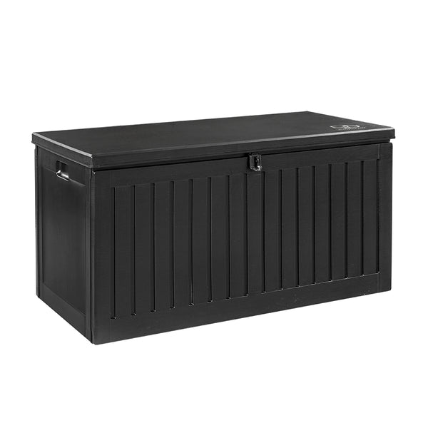 Gardeon Outdoor Storage Box Container Garden Toy Indoor Tool Chest Sheds 270L Black