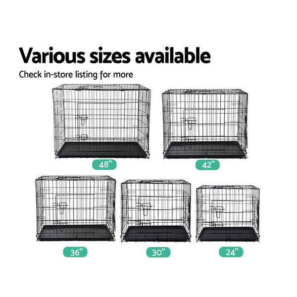 i.Pet Dog Cage 42inch Pet Cage - Black