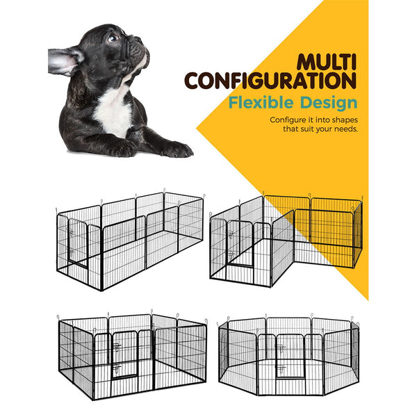 i.Pet Pet Playpen Dog Playpen 8 Panel Exercise Cage Enclosure Fence 80x80cm