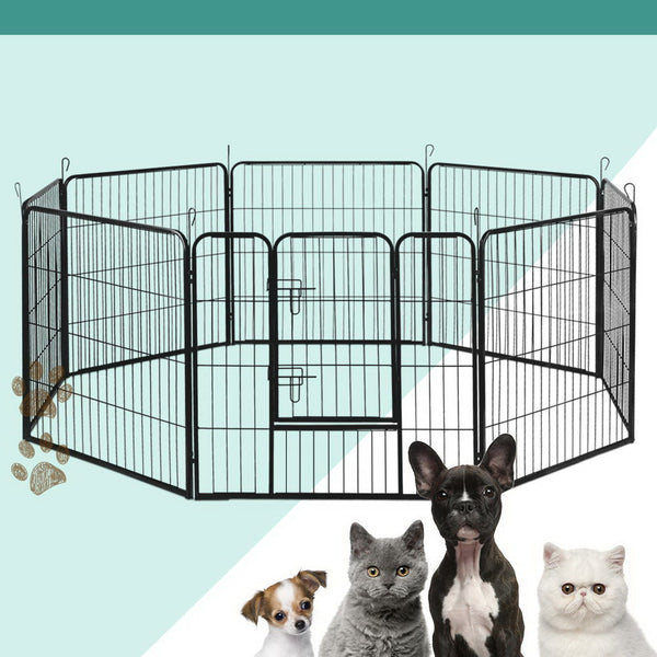 i.Pet Pet Playpen Dog Playpen 8 Panel Exercise Cage Enclosure Fence 80x80cm