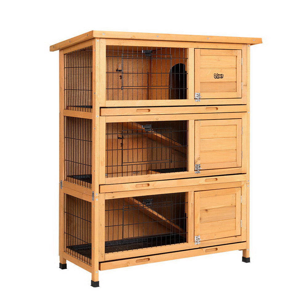 i.Pet Rabbit Hutch Wooden Cage Pet hutch Chicken Coop 91.5cm x 46cm x 116.5cm