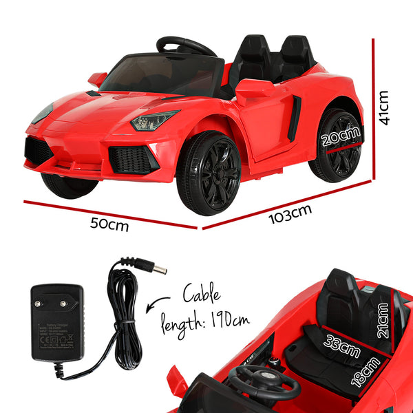 Rigo Kids Ride On Car Outdoor Electric Toys Battery Remote Control MP3 12V Red
