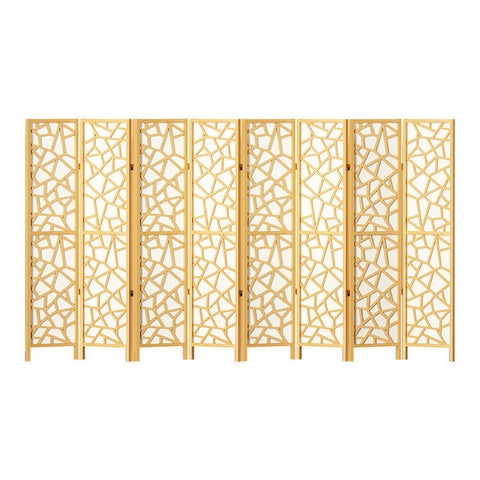 Artiss Clover Room Divider Screen Privacy Wood Dividers Stand 8 Panel Natural