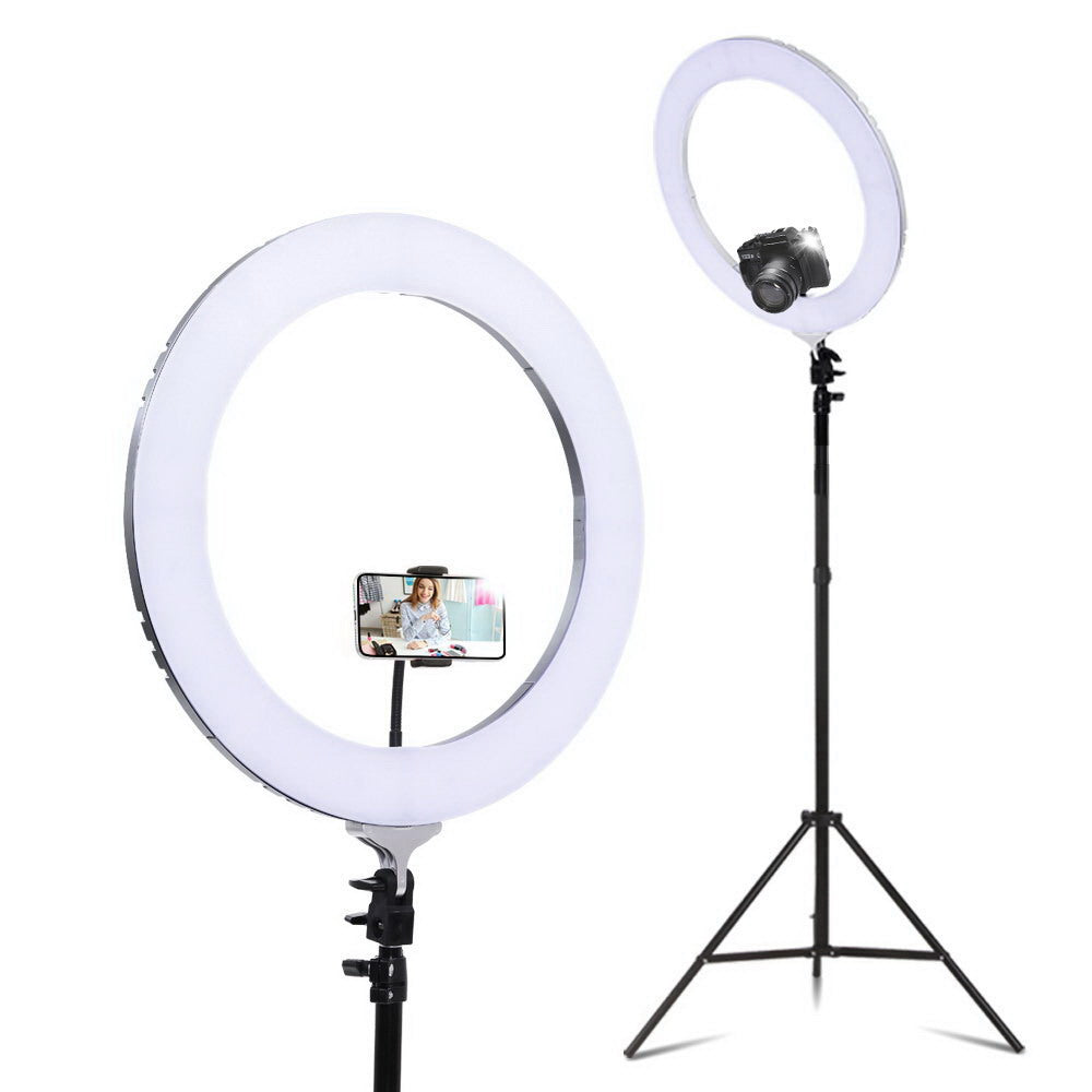 Embellir Ring Light 19" LED 6500K 5800LM Dimmable Diva With Stand Silver