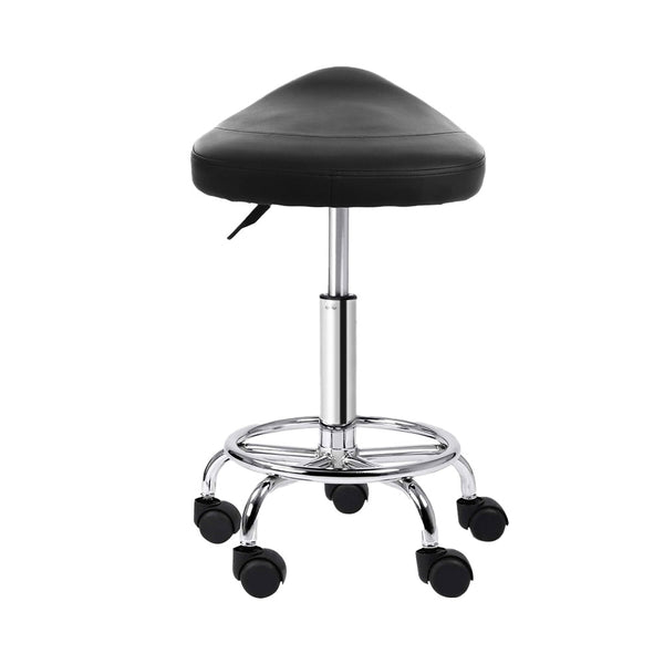 Artiss 2X Saddle Salon Stool Swivel Barber Hair Dress Chair Hydraulic Lift Black