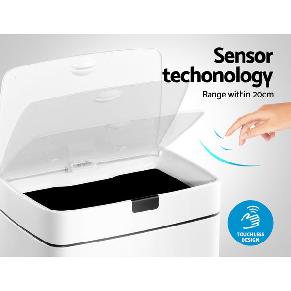 Devanti 45L Sensor Bin White