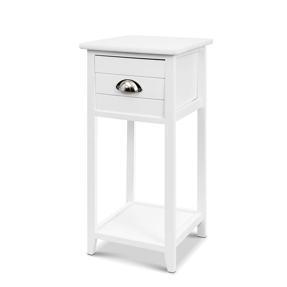 Artiss Bedside Table Nightstand Drawer Storage Cabinet Lamp Side Shelf White