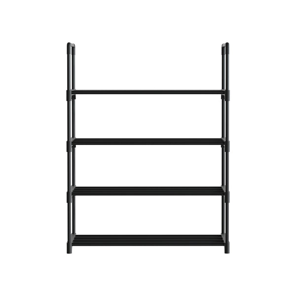 Artiss Shoe Rack Stackable Shelves 4 Tiers 55cm Shoes Storage Stand Black